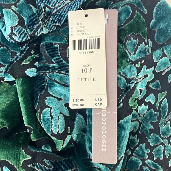 By Anthropologie Short Sleeve Mock Neck Velvet Mini Dress 10P NWT - Picture 12 of 13